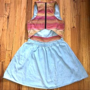 Free People Light Blue Denim Mini Dress (M)